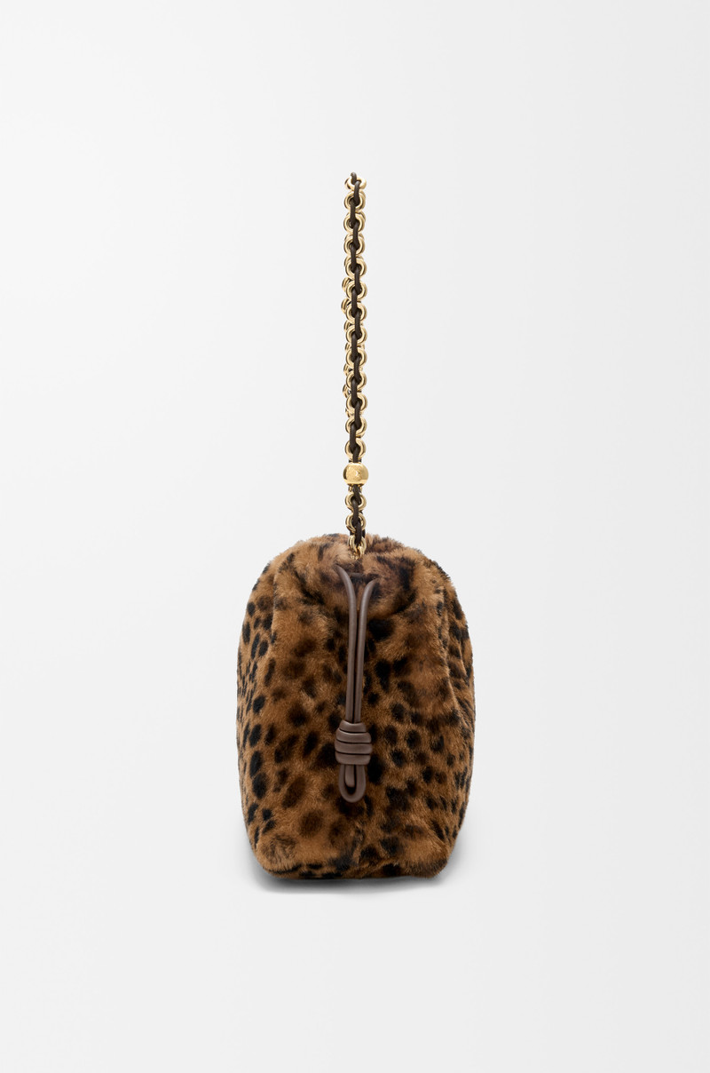 Medium Flamenco purse in printed shearling 8