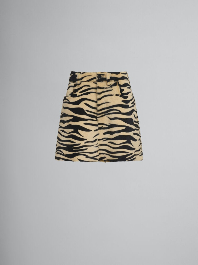 SHEARLING MINISKIRT WITH TIGER PRINT 1