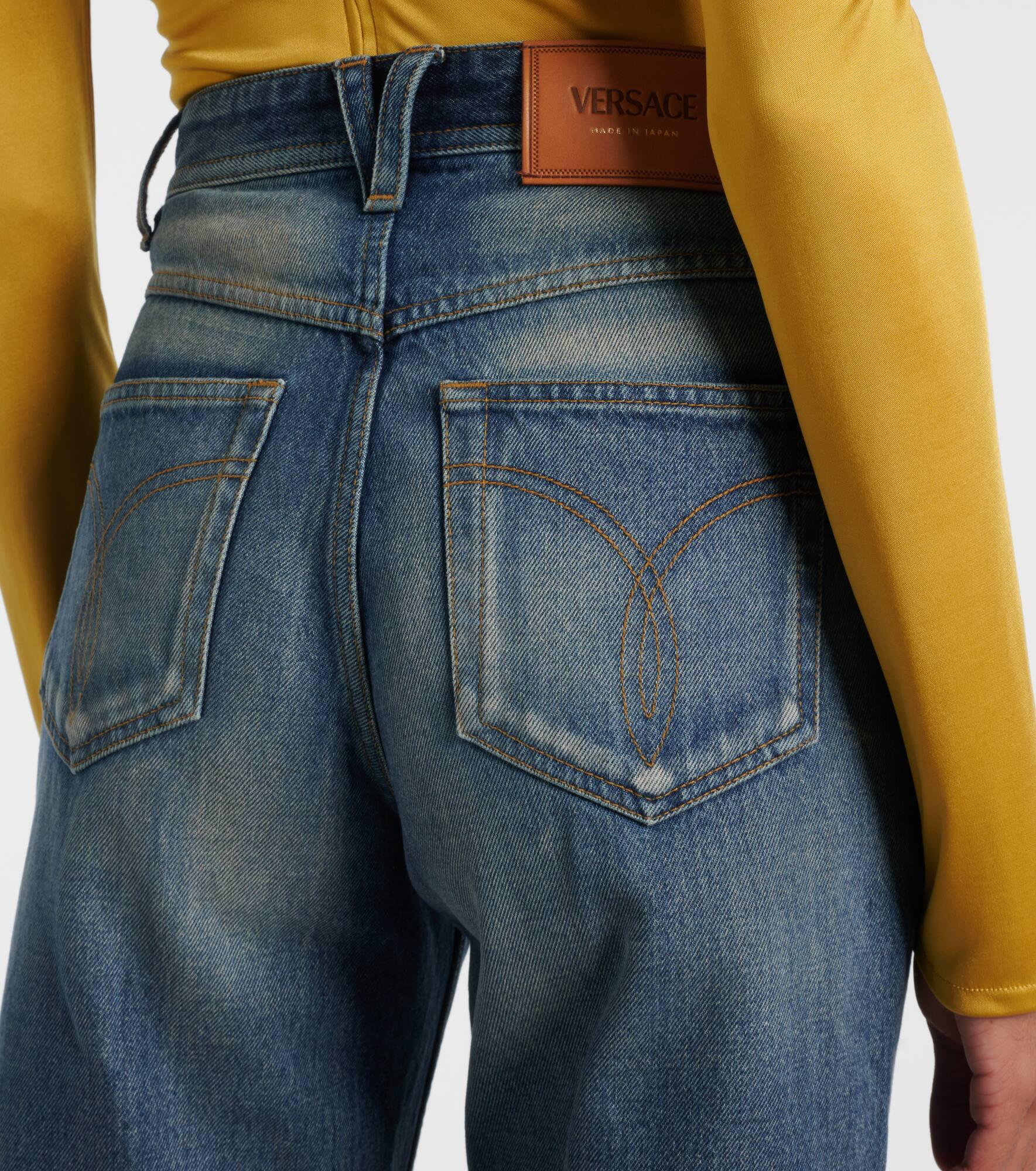 Distressed high-rise wide-leg jeans - 6