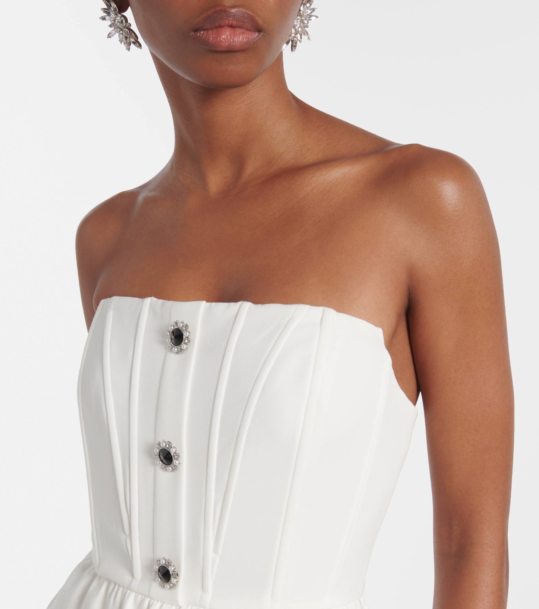 Strapless crêpe jumpsuit - 4