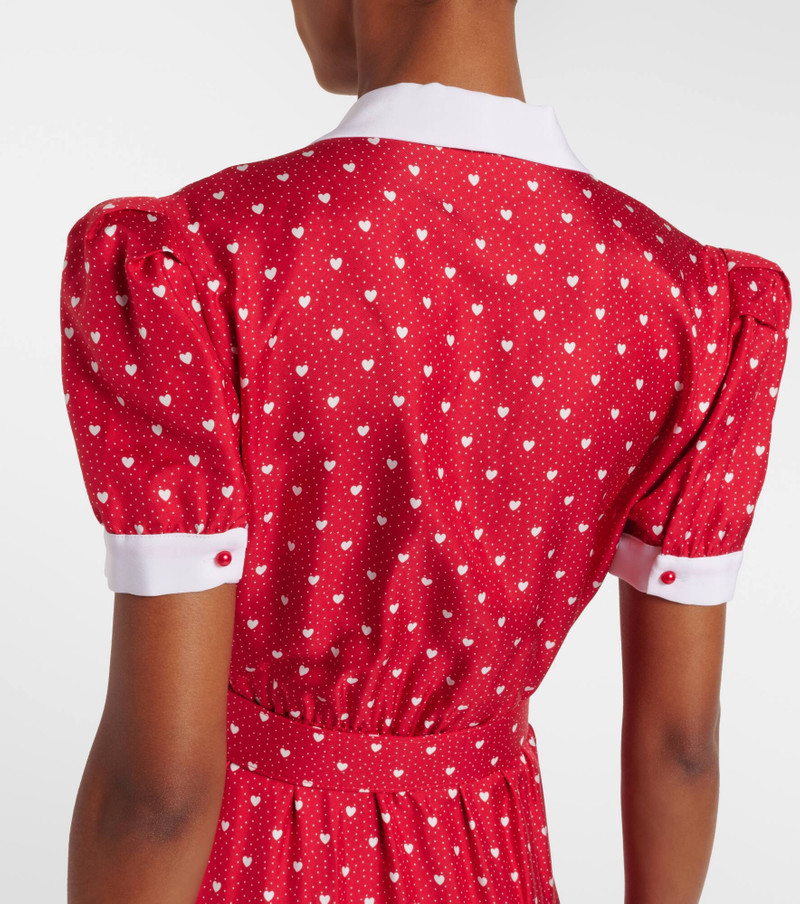 Printed silk twill midi dress 6