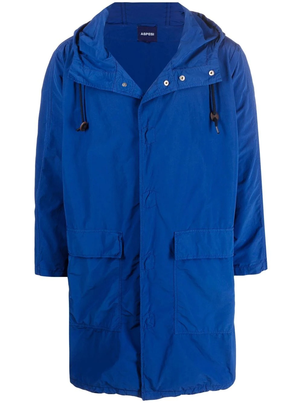 drawstring-hooded parka coat - 1