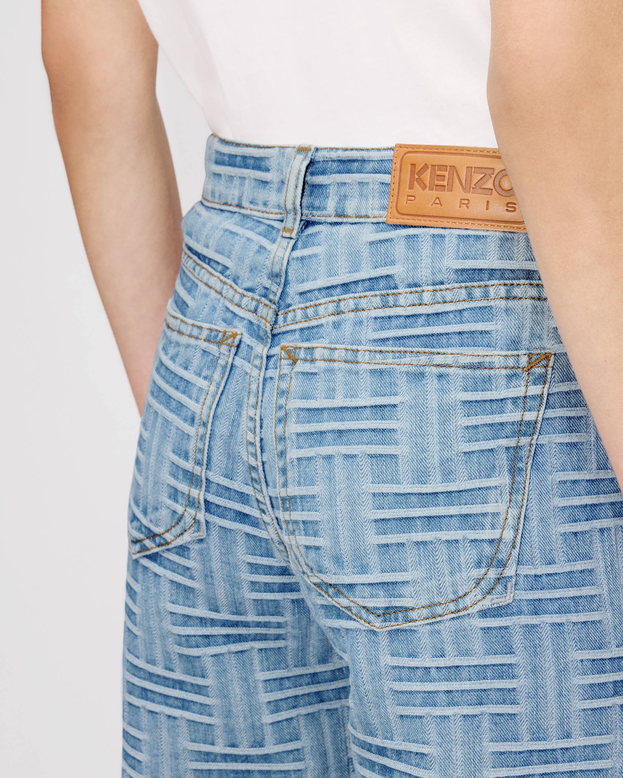 'KENZO Weave' ASAGAO straight jeans in japanese denim - 7