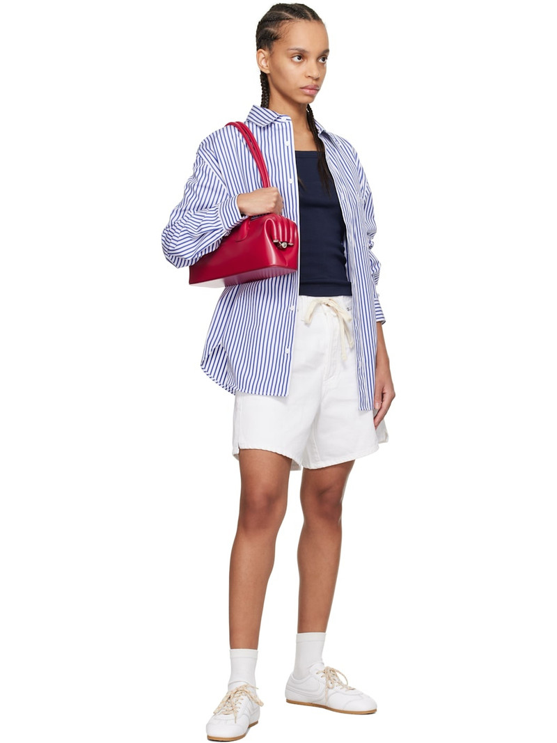 Citizens of Humanity White Brynn Drawstring Denim Shorts outlook