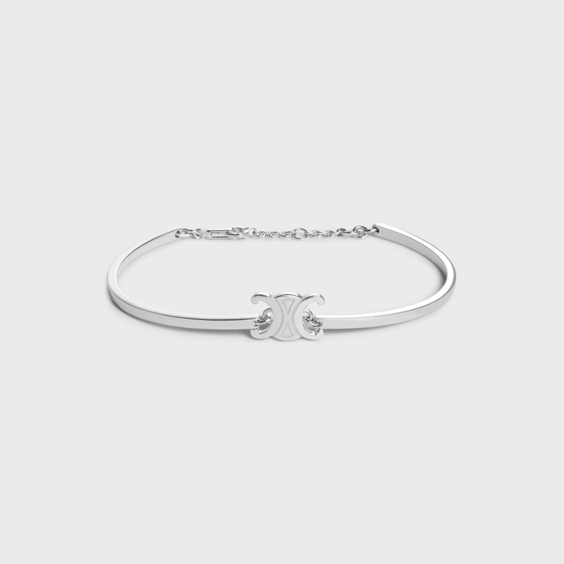 Triomphe Articulated Bracelet in Brass with Rhodium Finish 1
