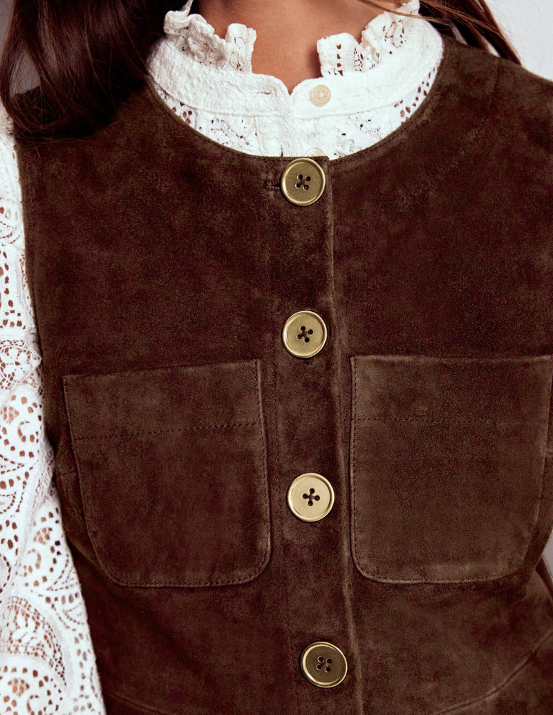 Evelyn Suede Shift Dress-Dark Chocolate 3