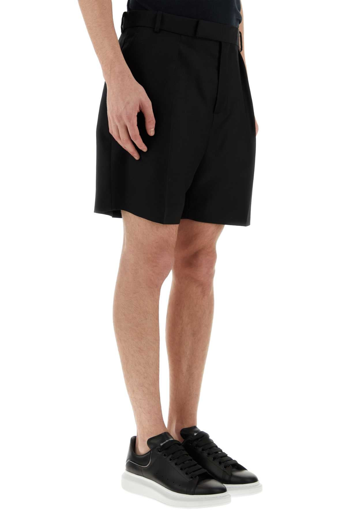 Alexander Mcqueen Men Black Wool Blend Bermuda Shorts - 3