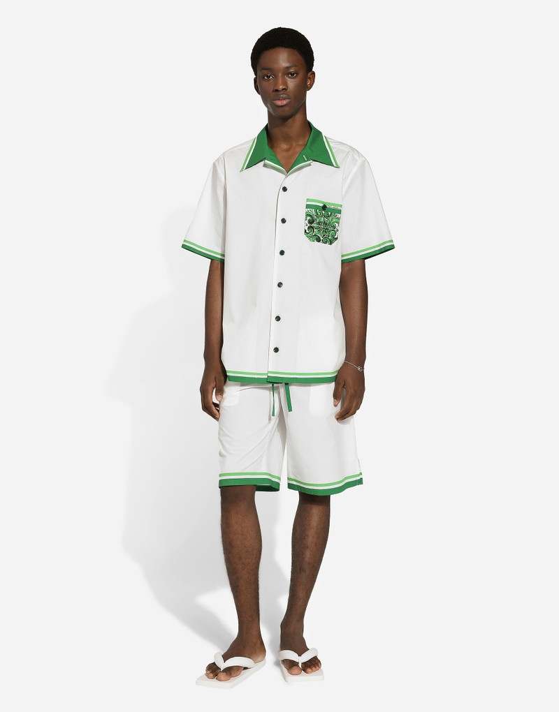 Dolce & Gabbana Poplin jogging shorts with majolica print outlook