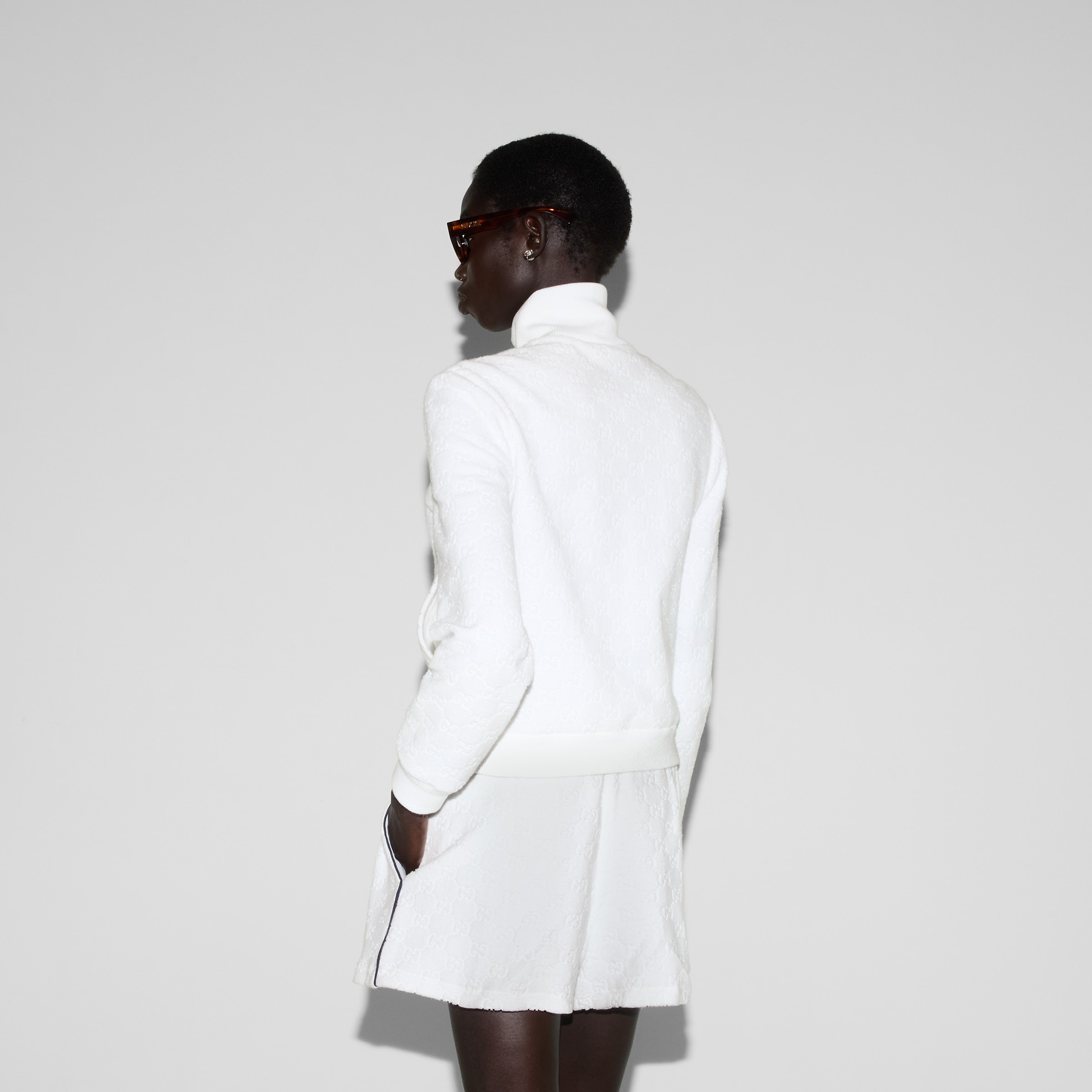 GG terrycloth cotton zip sweatshirt - 4