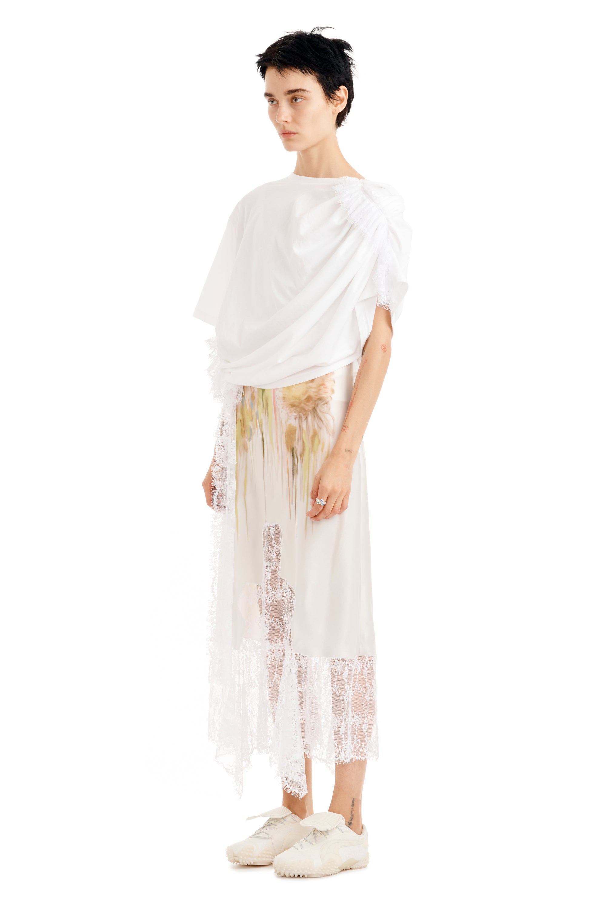 WHITE LACE EVA TEE - 10