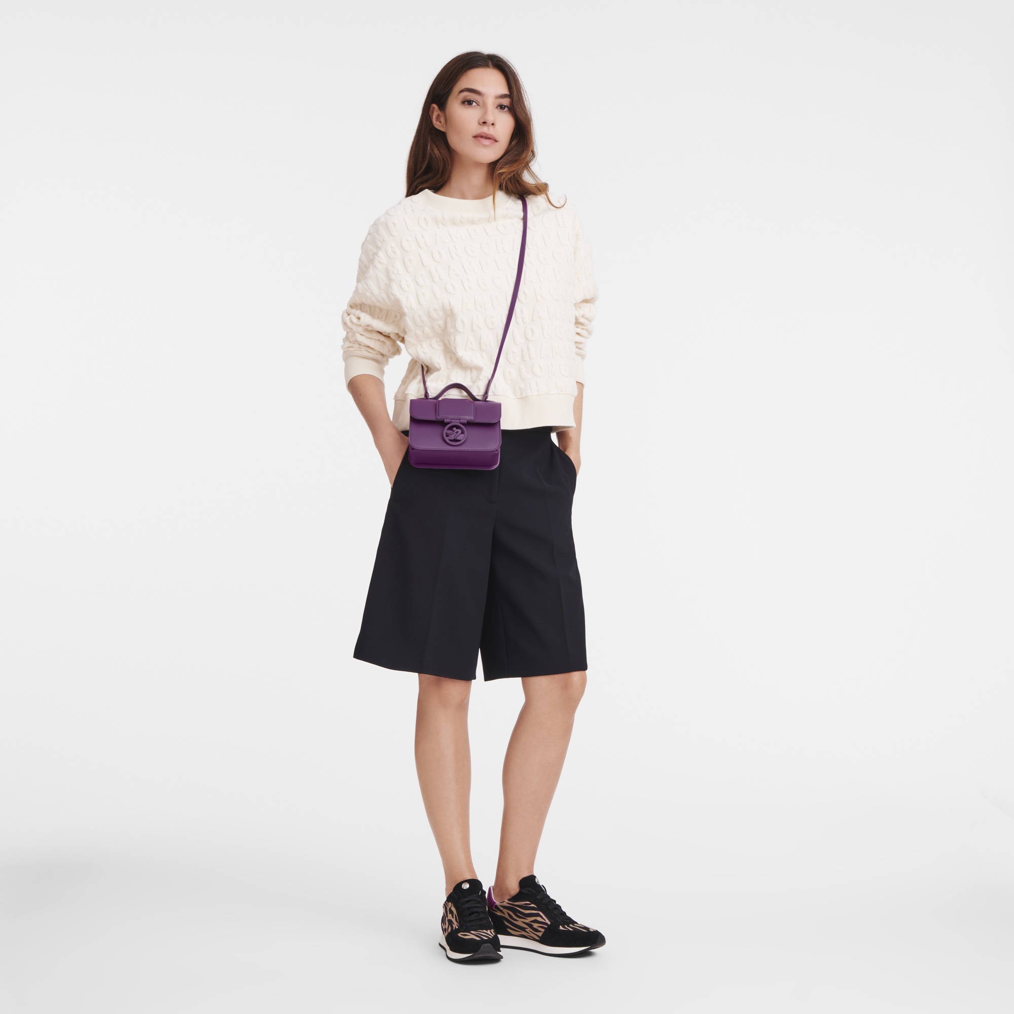 Box-Trot XS Crossbody bag Violet - Leather - 2