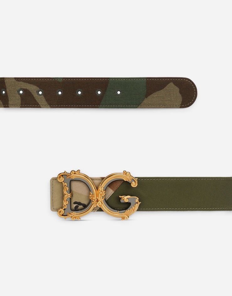Camouflage patchwork belt with baroque DG logo - 3
