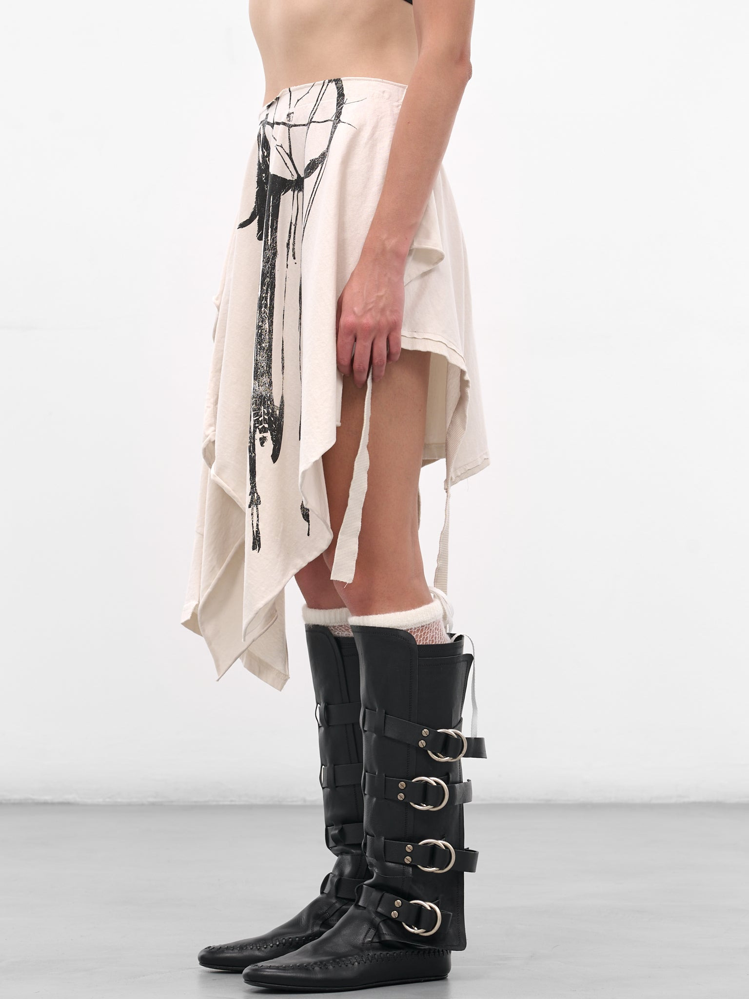 White Honorine Deconstructed Graphic Skirt - 2
