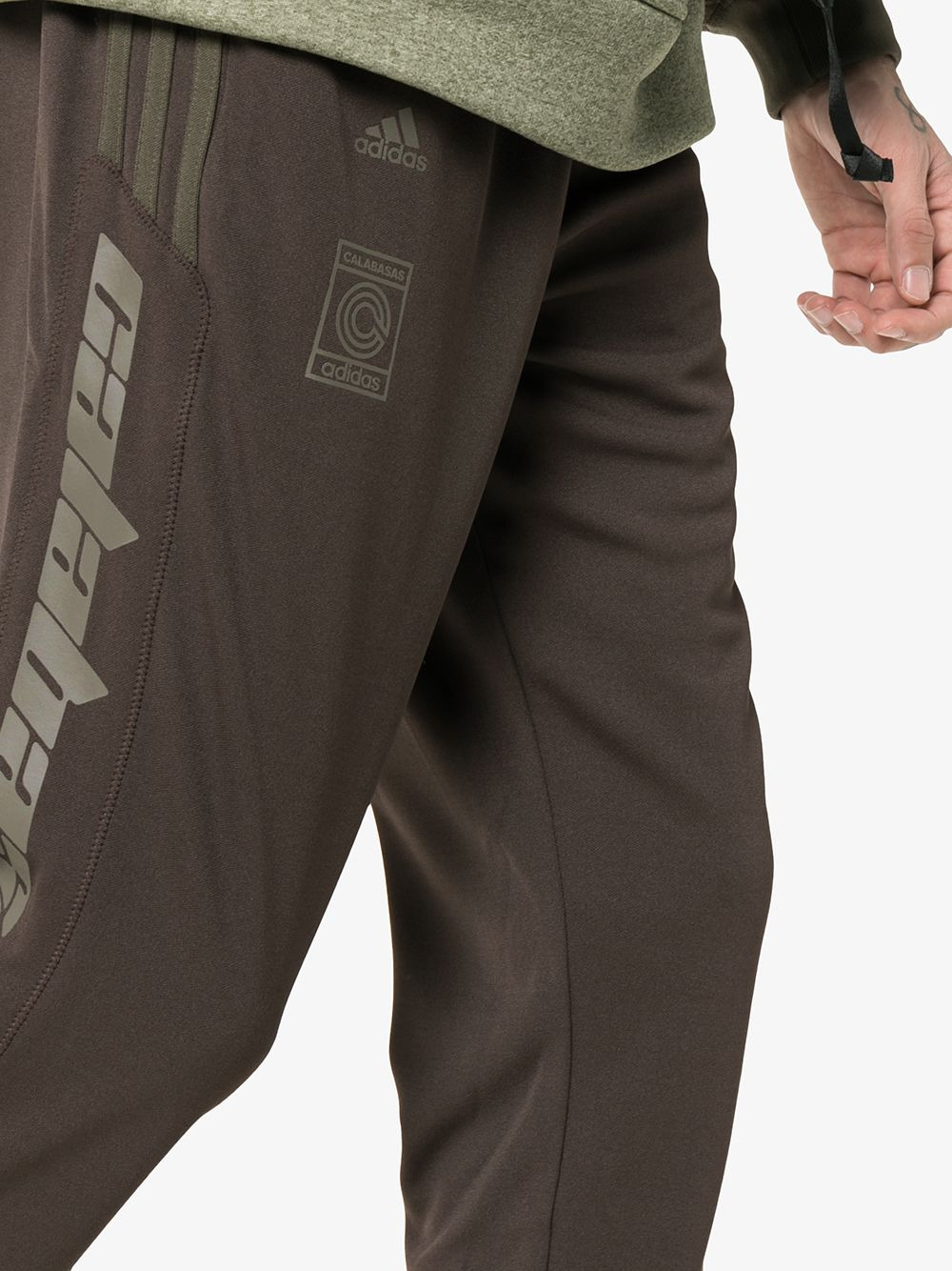 burgundy Calabasas stripe print sweat pants - 5