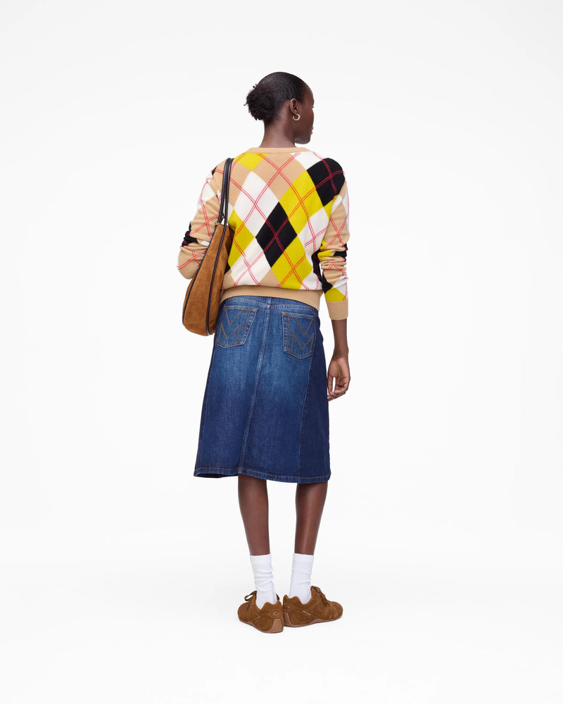 TWO TONE SHADOW DENIM SKIRT 5