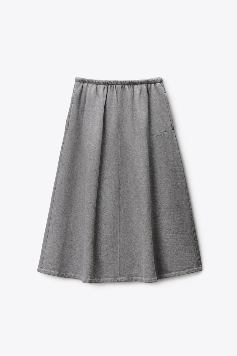 Low-Rise Midi Circle Skirt in Cotton Terry 1