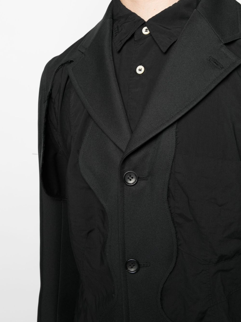 notched-lapels cut-out detailing blazer - 5