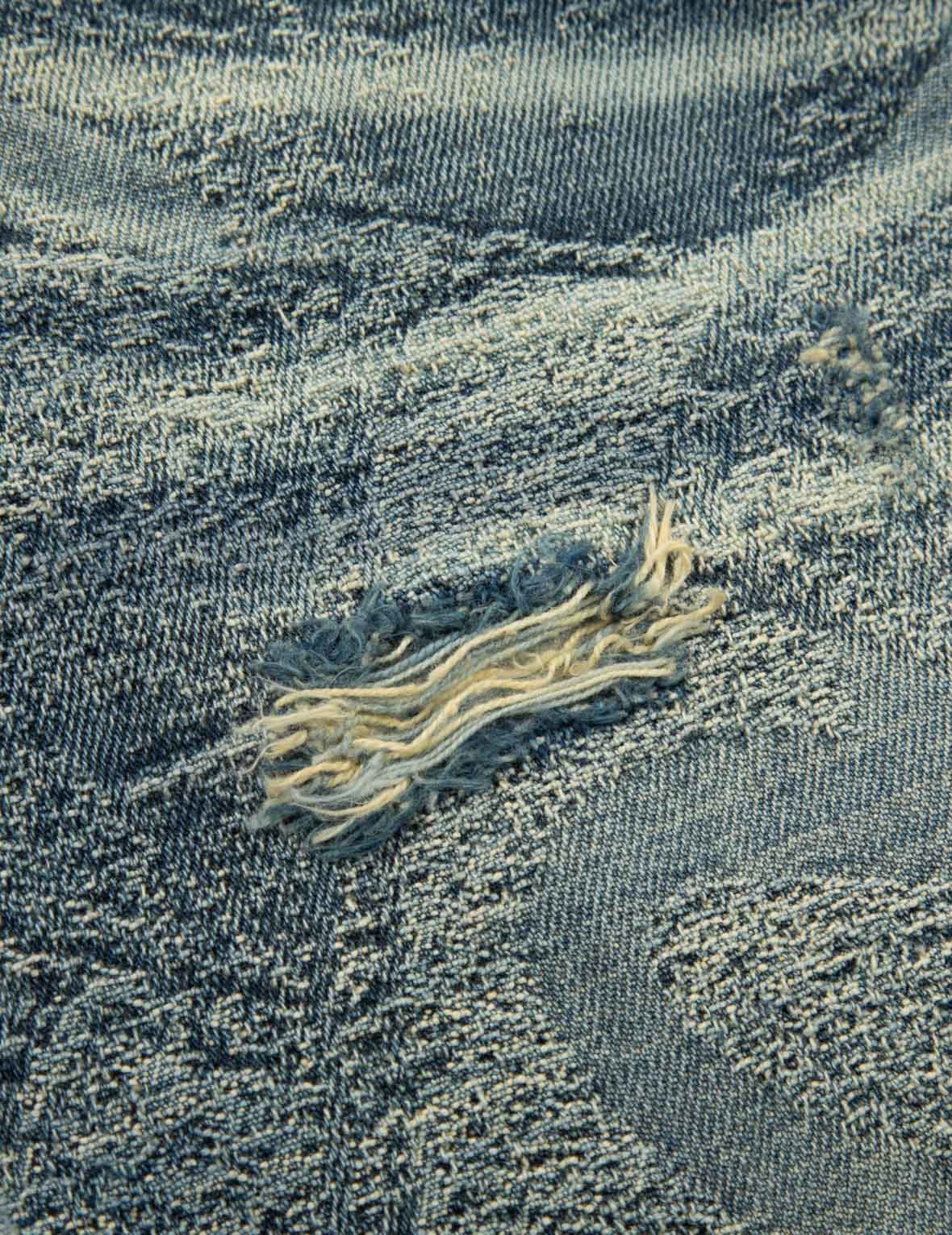 Washed Seagull Embroidery Regular Straight Fit Jeans #2008 - 8