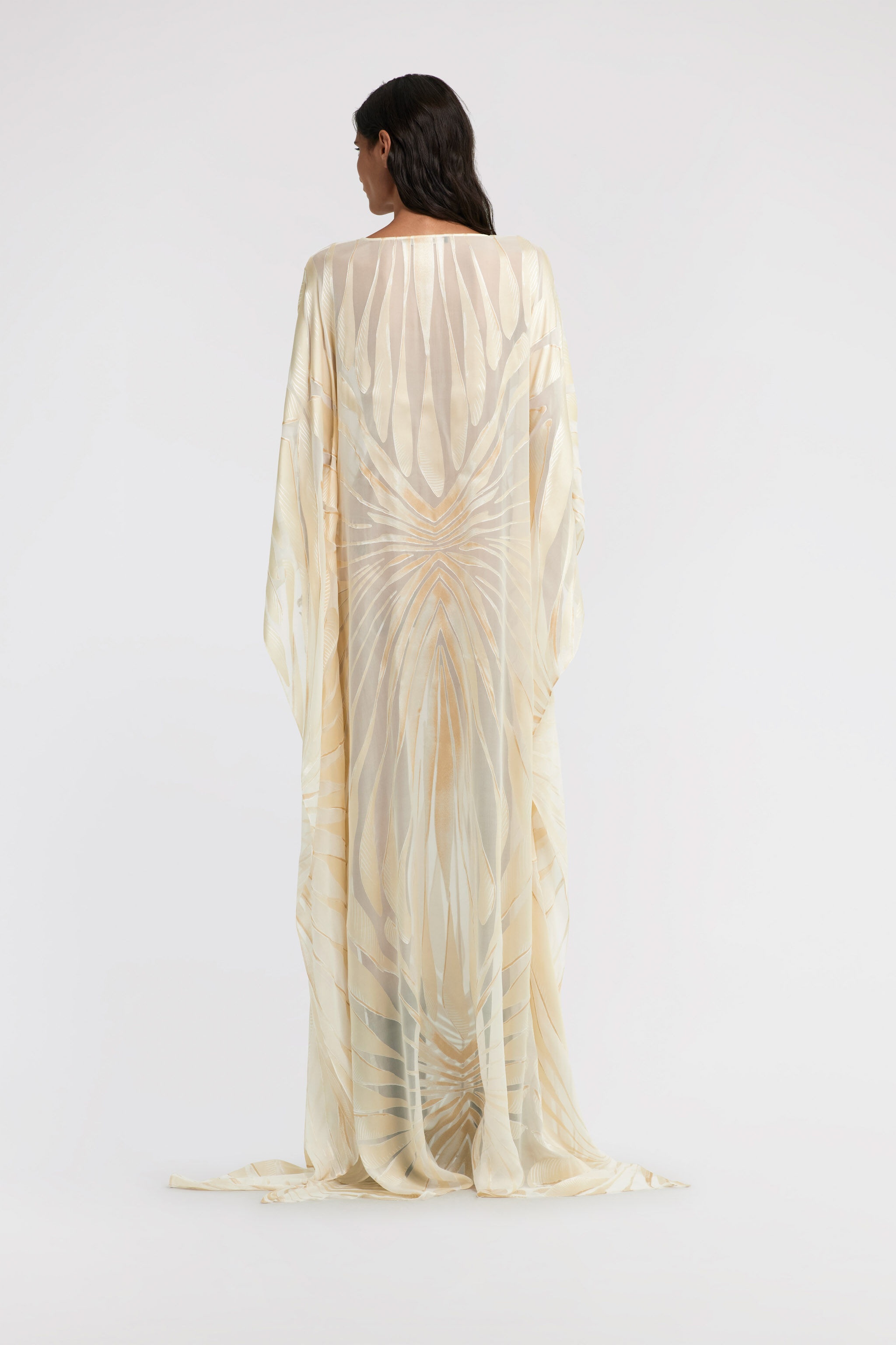 Satin caftan with Ray Of Gold print - 4