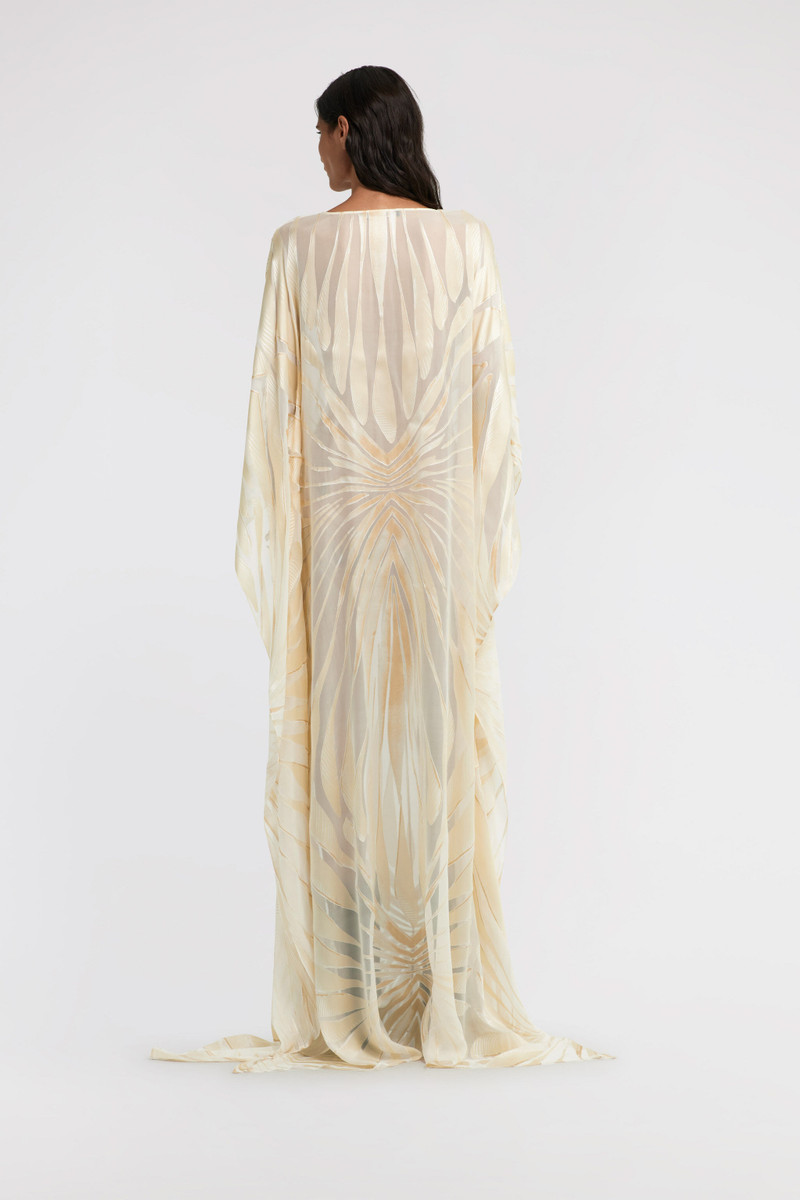 Satin caftan with Ray Of Gold print 4