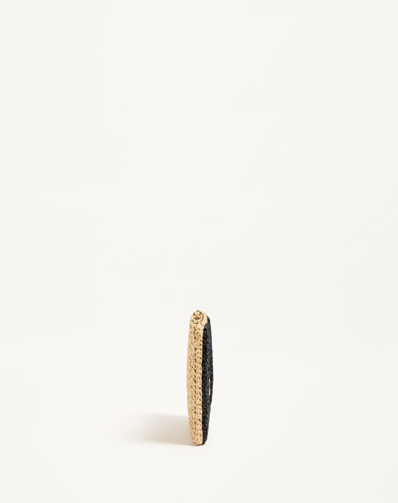 VALENTINO GARAVANI VIVA SUPERSTAR SYNTHETIC RAFFIA POUCH 4