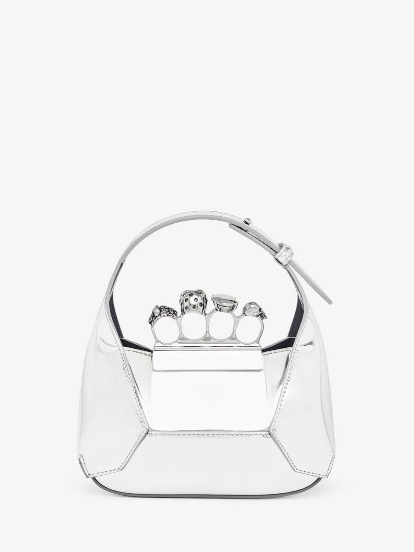 Women's The Jewelled Hobo Mini Bag in Silver - 3