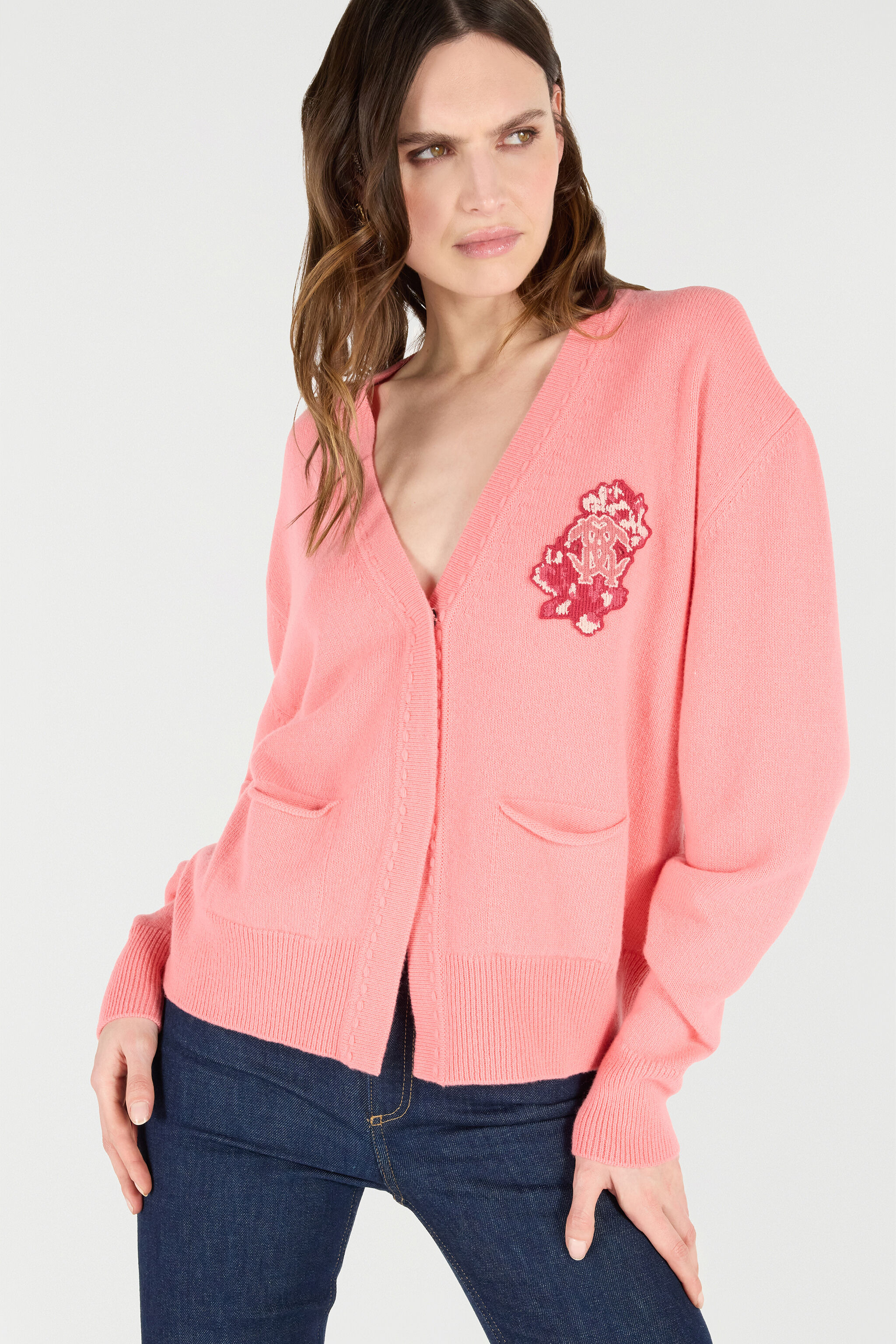 Cardigan With Mirror Snake Monogram - 5