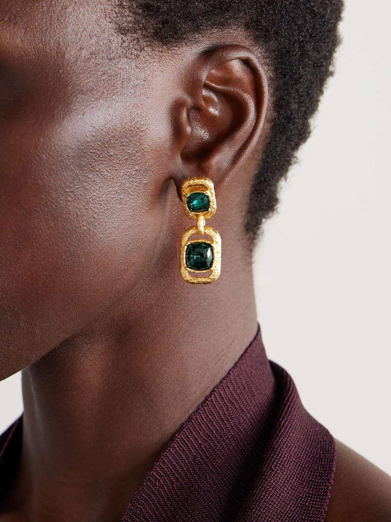 Oscar de la Renta Gold-tone crystal earrings Gold outlook