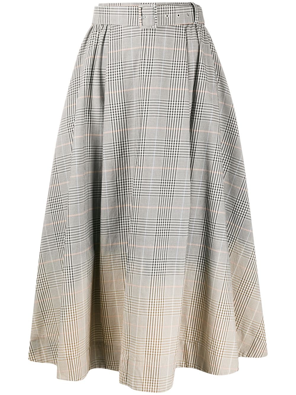 faded check midi skirt - 1