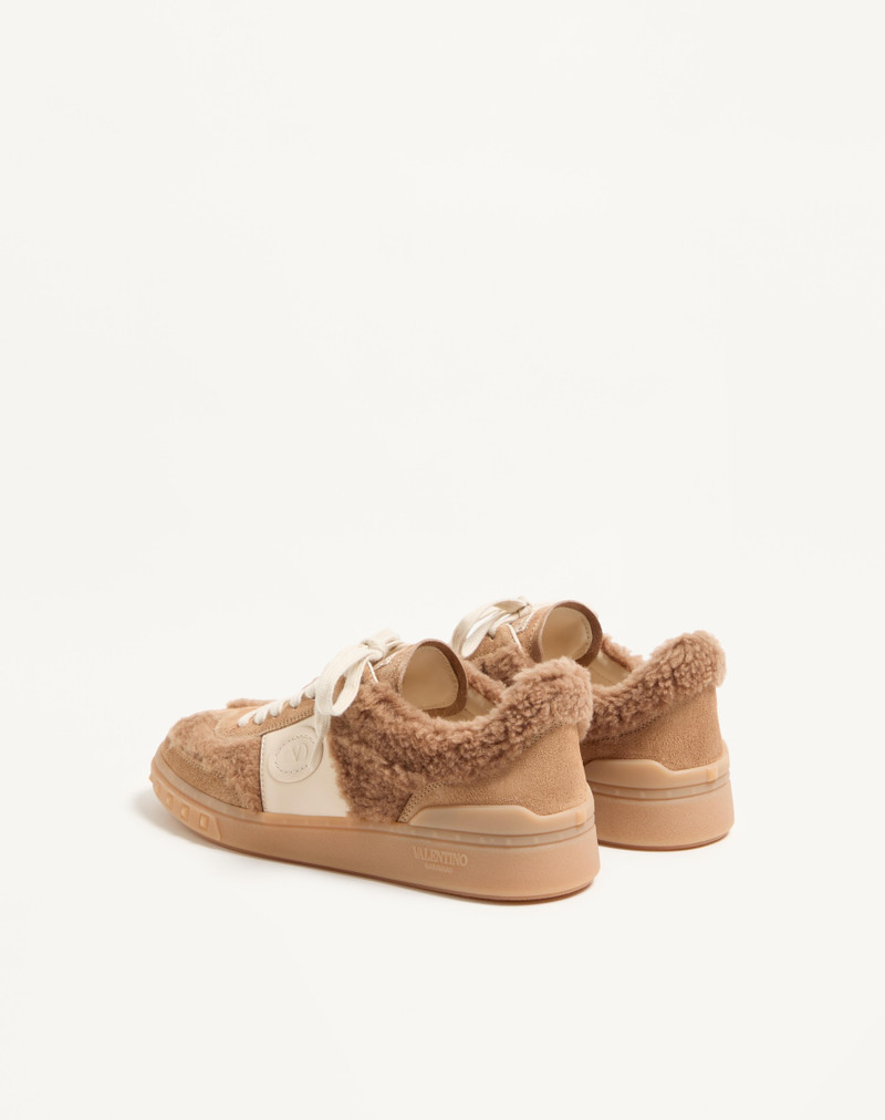 Valentino UPVILLAGE SNEAKER IN WOOL AND CRUST LEATHER outlook