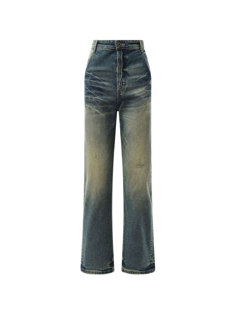 whiskering-effect jeans 1