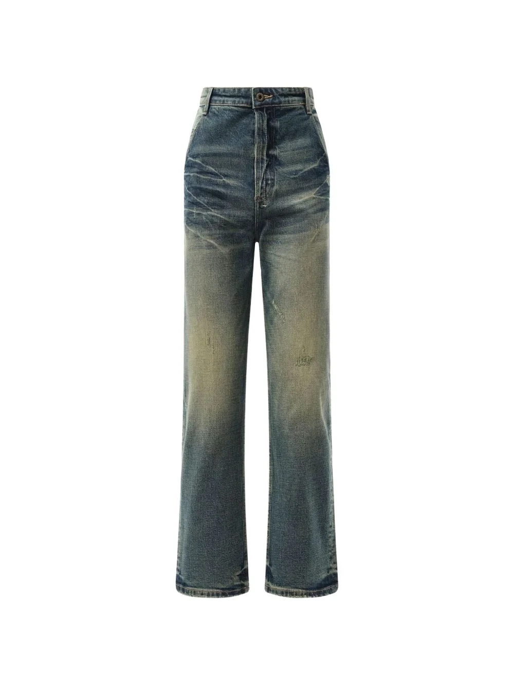 whiskering-effect jeans - 1