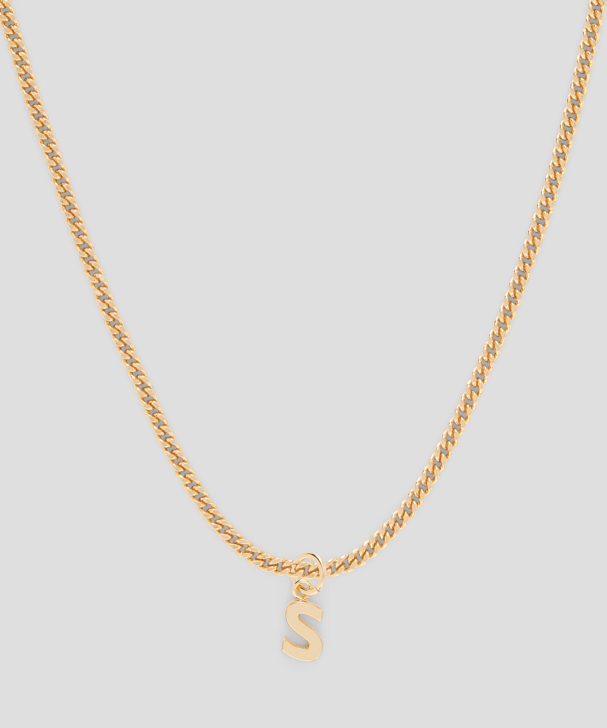 Brass letter S charm - 2