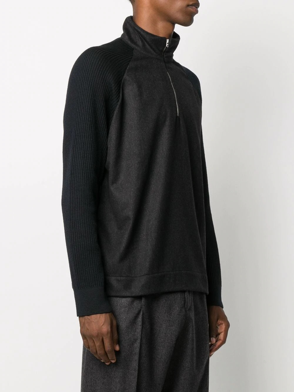 Reference zip-up panelled jumper - 3