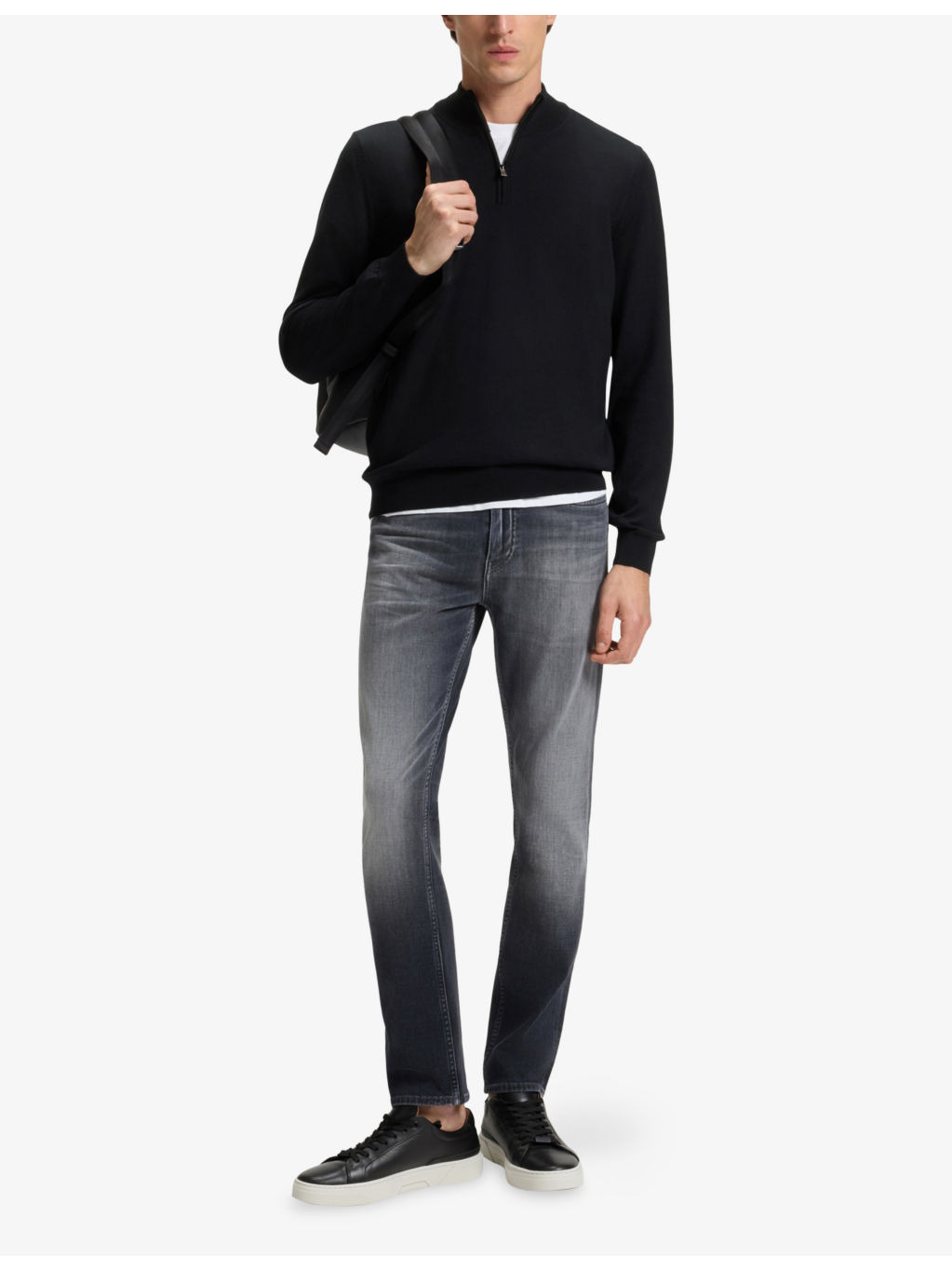 Zip-neck regular-fit wool-knitted jumper - 2
