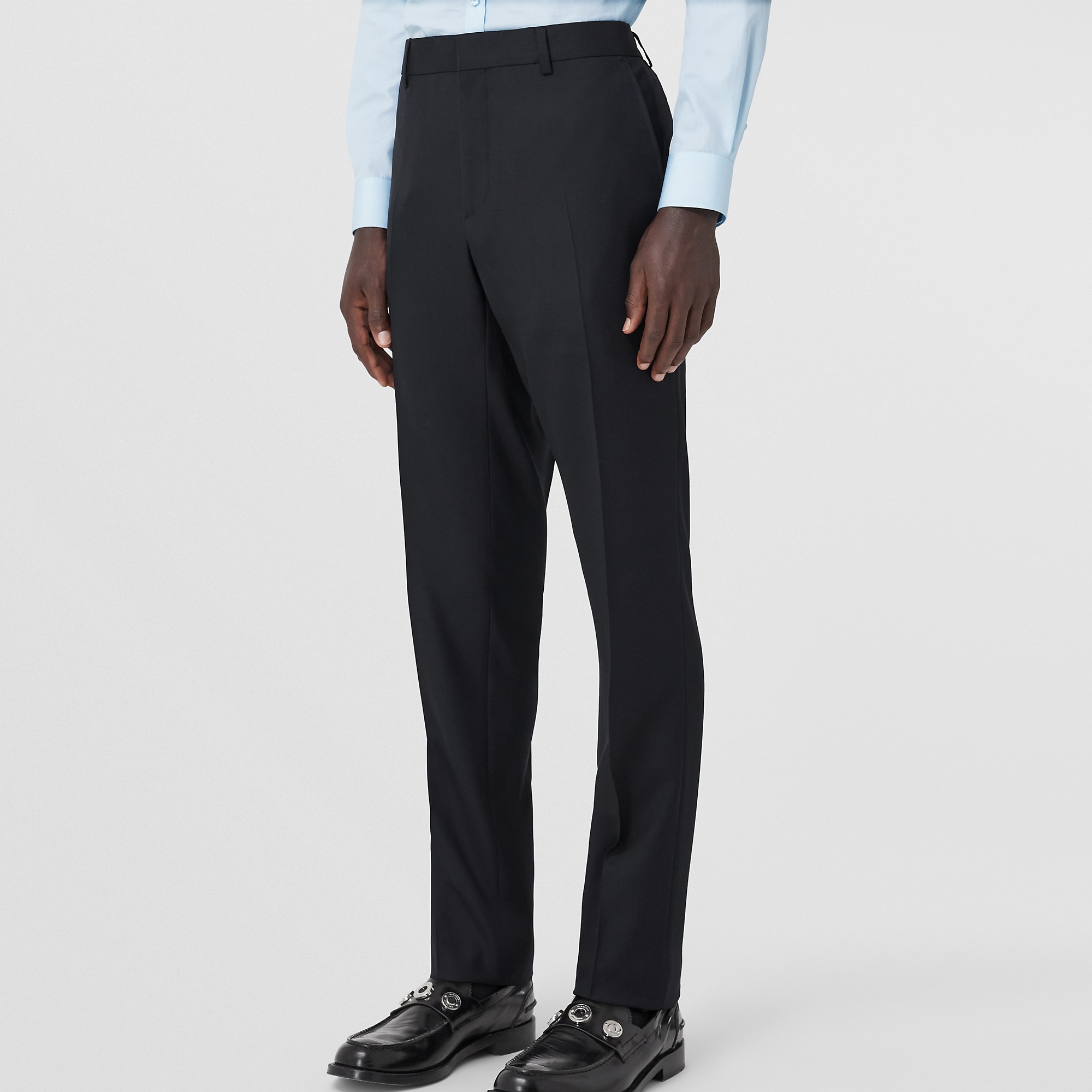 Slim Fit Wool Tailored Trousers - 4
