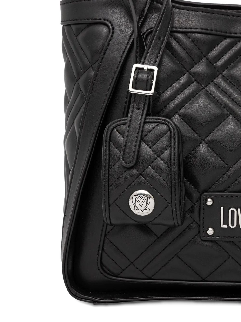 medium quilted logo tote bag - 5