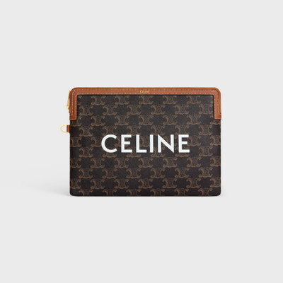 CELINE SMALL POUCH WITH STRAP celine signature in TRIOMPHE CANVAS WITH CELINE PRINT outlook