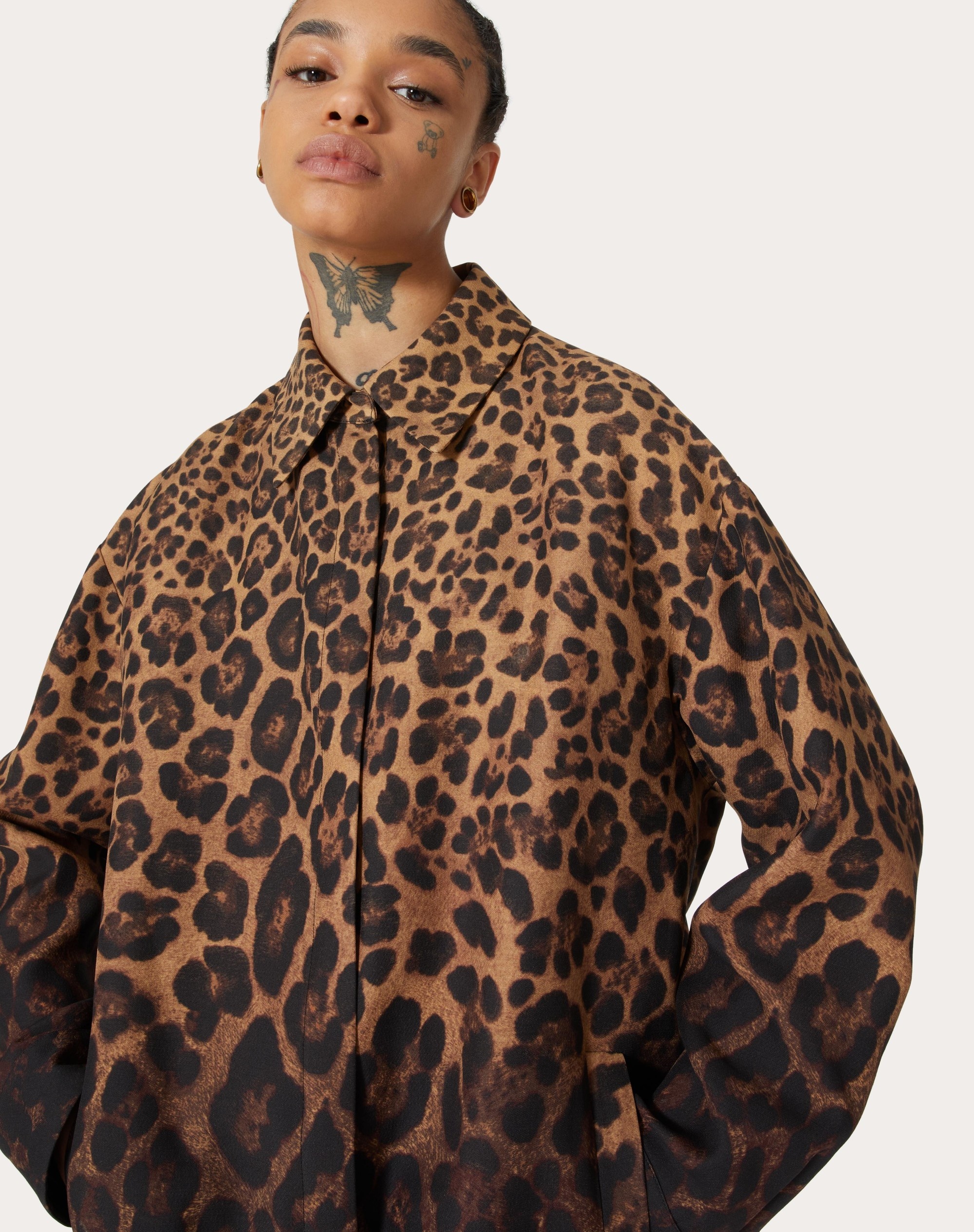 CREPE COUTURE ANIMALIER DEGRADÉ OVERSHIRT - 5