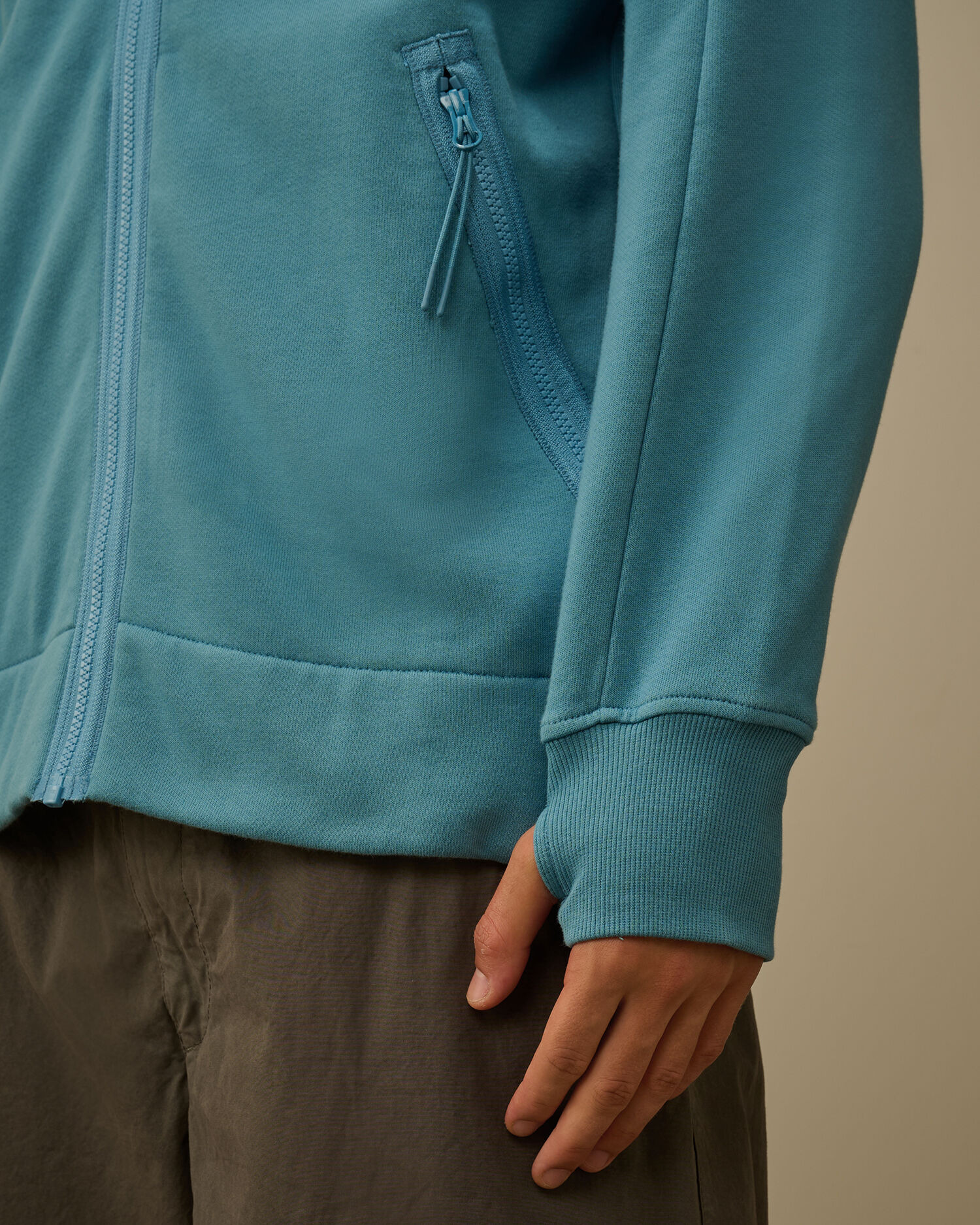 Diagonal Raised Fleece Goggle Sweatshirt - 5