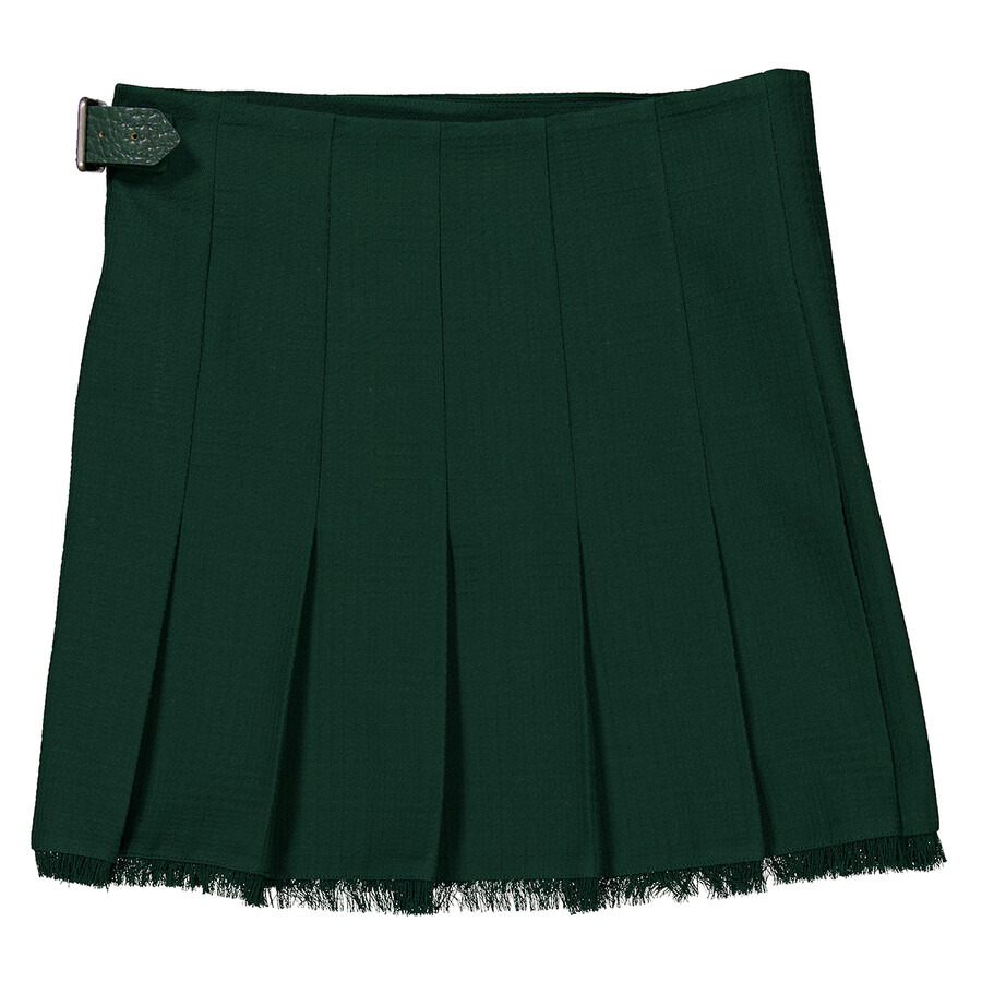 Burberry Frayed Edge Pleated Mini Skirt - 7