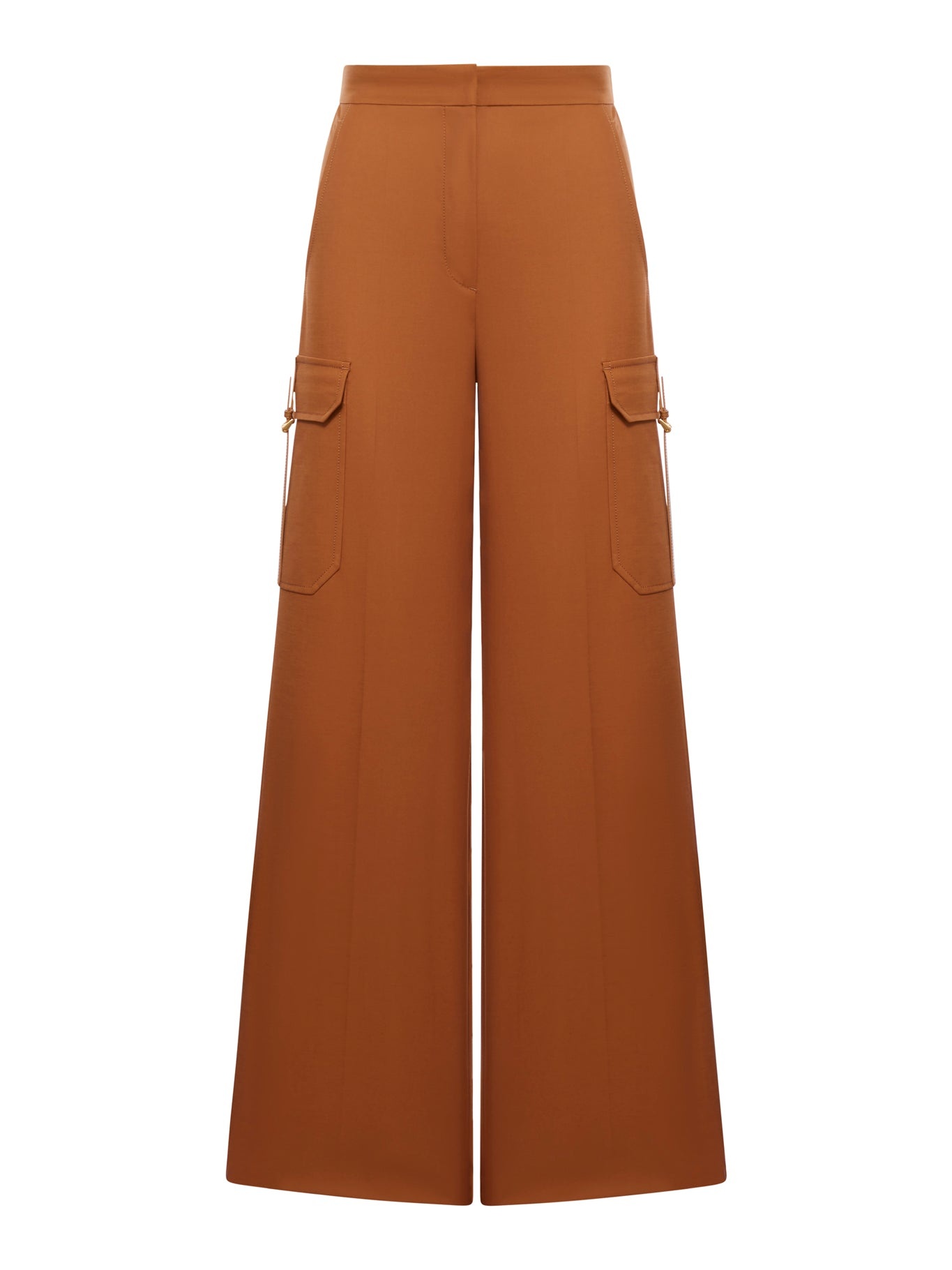 WIDE TROUSERS IN STRETCH SATIN - 1