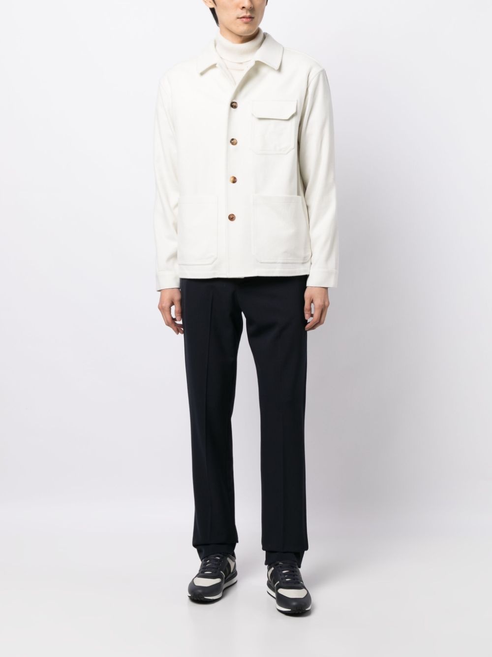 buttoned cotton shirt jacket - 2