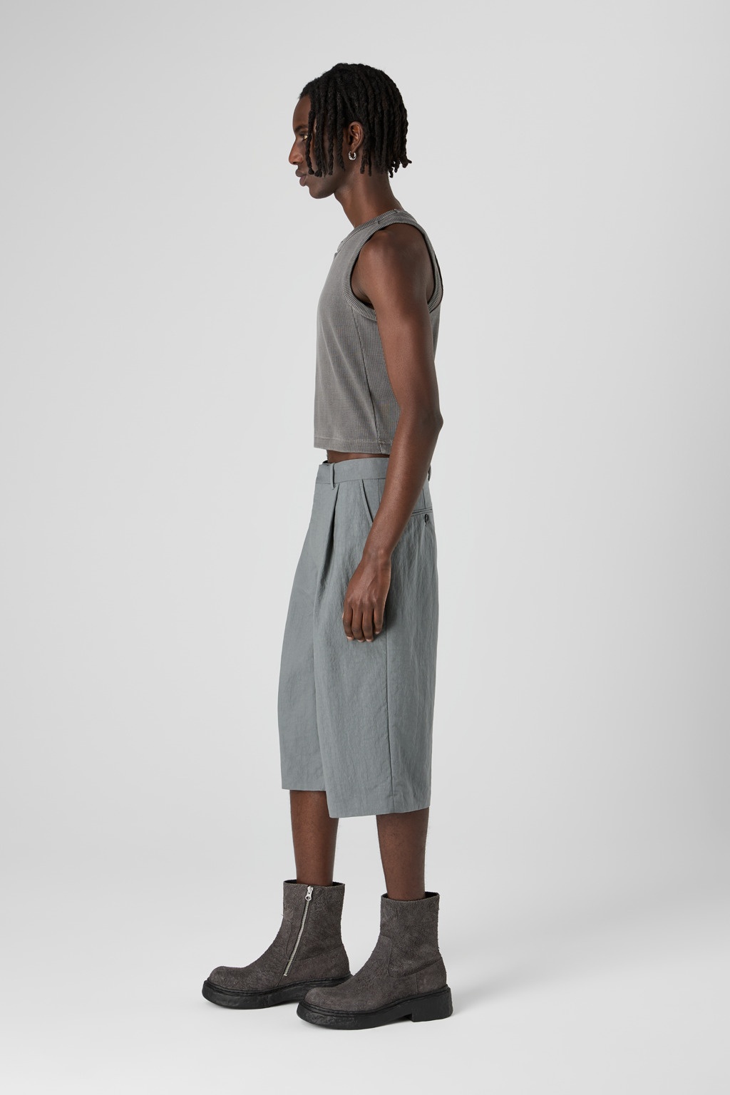 Gray Technical Suit Shorts - 4