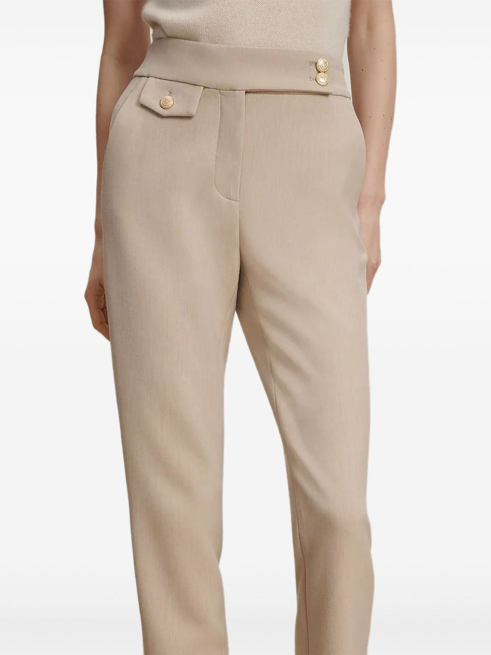 button-detailed tailored trousers - 2