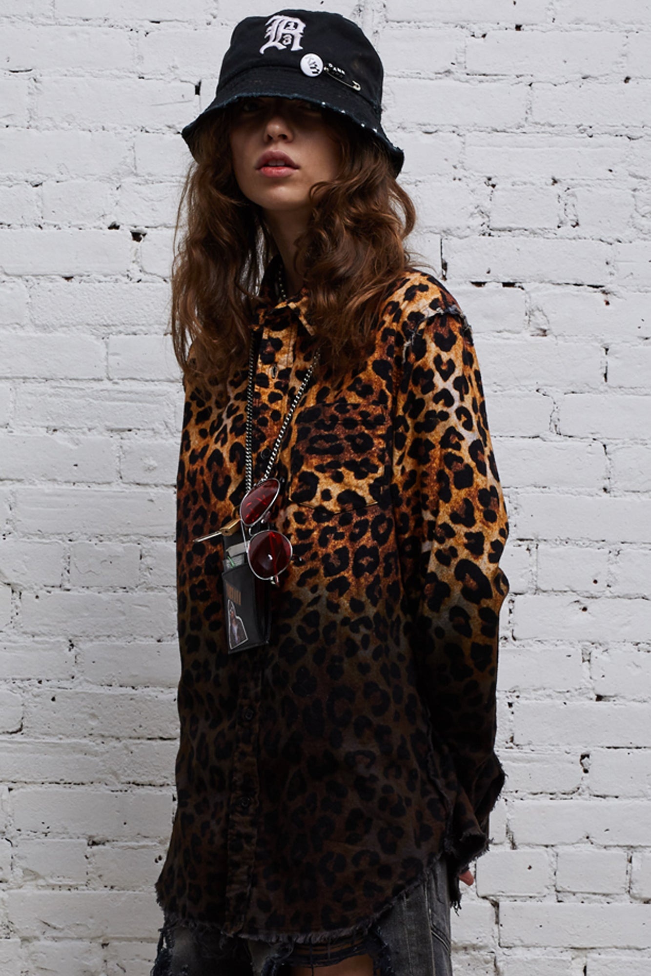 SHREDDED SEAM SHIRT - DIP-DYE LEOPARD | R13 - 2