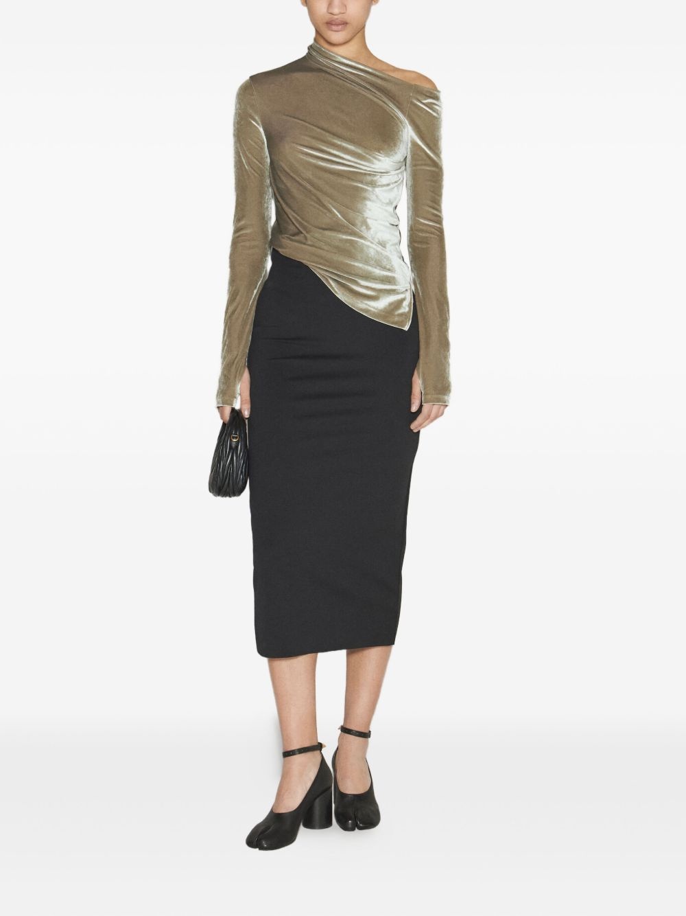 draped velvet top - 2
