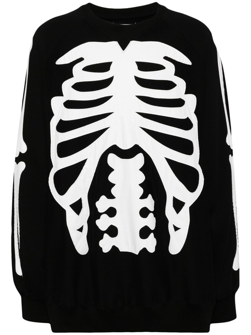 Back Gusset Sleeve Crew Neck Sweatshirt (Bone Type 01) "Black" 1