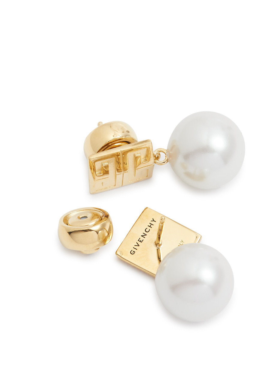 4G-engraved drop earrings - 3