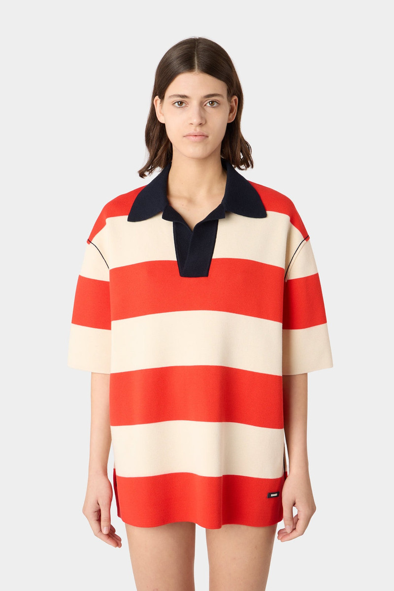MAGLIAUNITA POLO SHIRT / cream & orange stripes 1